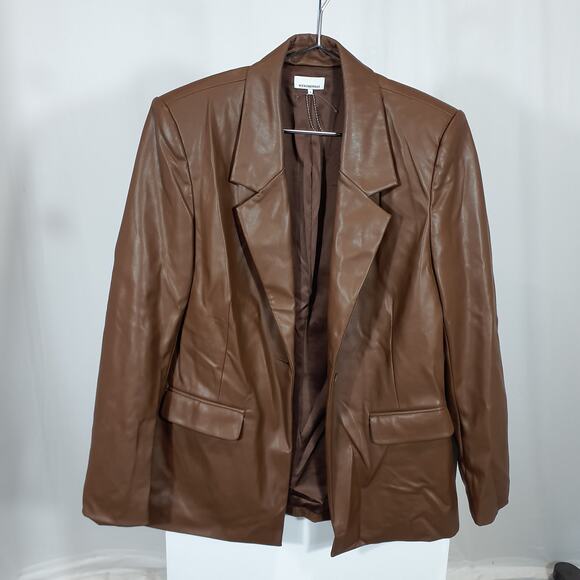 Weworewhat Vegan Leather Blazer Size S - Picture 2 of 5